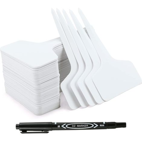 Etiquettes de Plantes T-Type 100 Pcs Étiquettes pour Plantes en Plastique Etiquette Semis pour Fleur Légumes Graine Jardin Pépinière (1/5)