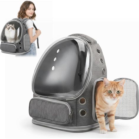 1 Sac Transport Chat Chien, Bulle Transparente, Mesh Respirant, Pliable, Voyage Vétérinaire (1/5)