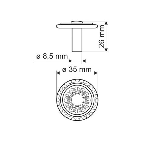Bouton GA11 avec plaque arrière SD02, noir super mat (1/3)