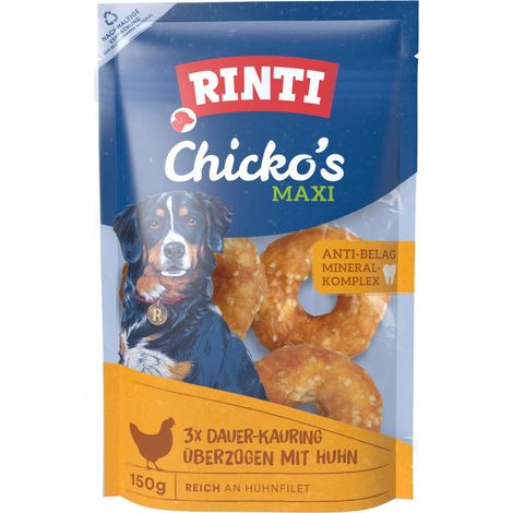 Rinti Chicko Hundesnack Kauring mit Huhn maxi 3 x 50 g Beutel Soft Snack