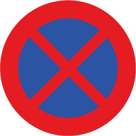 Señal de obra parada y estacionamiento prohibido en acero galvanizado SEKURECO                                                          60 cm (1/3)