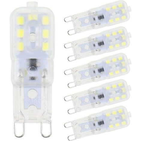 6 Pièces Ampoules LED G9 Blanc Froid 5W 6500K sans Scintillement Halogène Remplacement LED Dimmable Ampoule LED Capsule Économie d’Énergie pour Applique Murale Lustre Réfrigérateur AC (1/4)