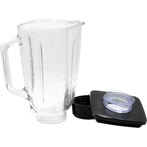 Bol en verre carré de 5 tasses avec couvercle, pièce de rechange 014709 compatible avec les mélangeurs Oster (1/5)