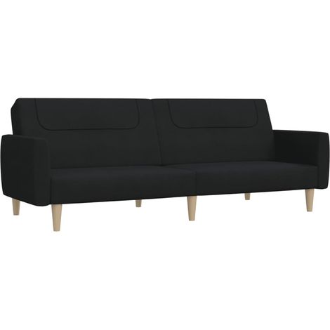 Canapé Sofa-lit à 2 places noir tissu (1/5)