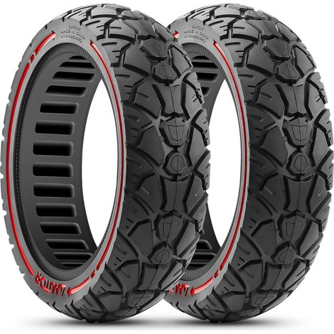 Pneu Plein 60/70-7.0 Offroad pour Xiaomi 4 Pro Roue (1. Gen) Trotinette Electrique, pour Pneu Increvable 10 Pouces Xiaomi 4pro 1st Gen, Zéro-Entretien & Haute Durabilité, (Fente 48.5mm), 2PCS (1/5)