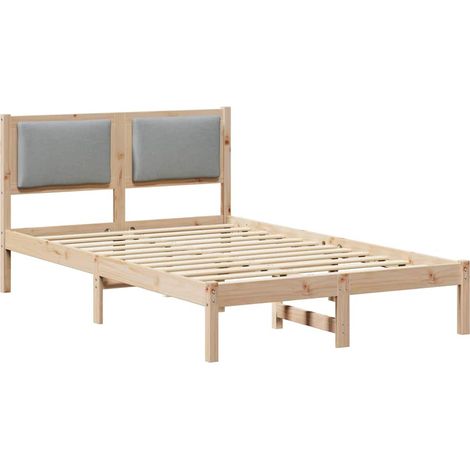 Cadre de lit Gris clair 120 x 190 cm Pin massif vidaXL (1/5)