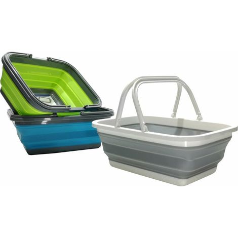 TRADE SHOP - Cestino Multiuso Pieghevole Salvaspazio Con Manici Richiudibile In Plastica Silicone - (1/2)