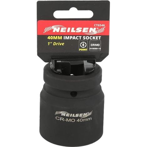 Neilsen 1" Drive Standard Shallow Square Metric Single Impact Socket 40mm (1/2)