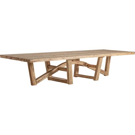 Table Repas Nysted en Teka Écolo - Teck brun naturel recyclé et épuré (1/5)