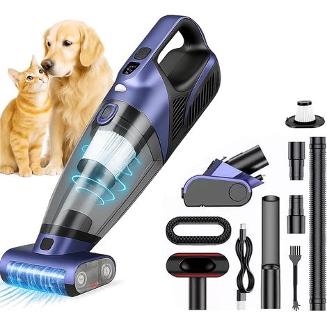 Trintion Handheld Cordless Vacuum for Pet Hair 10KPA Powerful Suction Car Vacuum Cleaner Rechargeable Vacuum Cleaner with Pet Tool Hose Brush Filters Mini Dust Buster for Couch Stairs Carpet Car Sofa (1/5)
