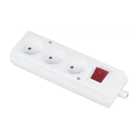 Tragbare Dreifachsteckdose 16A 2P 250V mit Schalter, weiß GN-360WS
