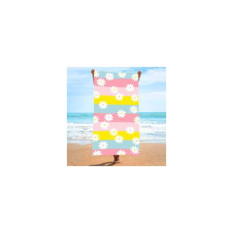 Strandtuch, ultrafeines und saugfähiges Strandtuch aus Fasern, bedrucktes Handtuch, Strandmatte - r-Crezuo