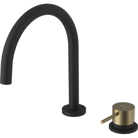 Mitigeur de lavabo 2 trous ULTRAMIX, noir mat/or mat