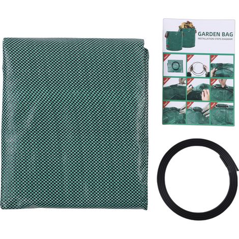 Sac à feuilles pour pelouse et jardin en polypropylène (PP) 272 L, imperméable, réutilisable et stable, avec poignées, idéal pour le camping et le recyclage. Vert et épais. (1/5)