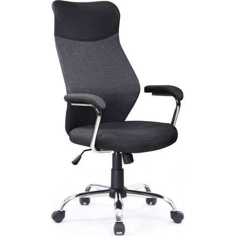 Poltrona da ufficio Valchiria tessuto nero e grigio (1/4)