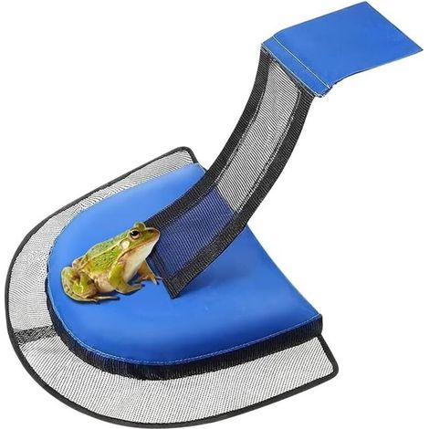 1 Rampe D'évacuation Pour Piscine, Tissu Oxford Et PVC, 65x45 Cm, Bleu, Pour Grenouilles Et Tortues (1/5)