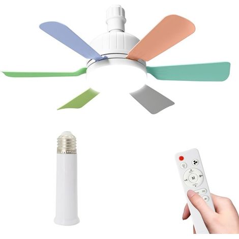 Ventilateur plafond multicolore 6 pales 40W + rallonge 120mm – RGB, 3 vitesses, silencieux, télécommande, minuterie, moteur DC (1/5)