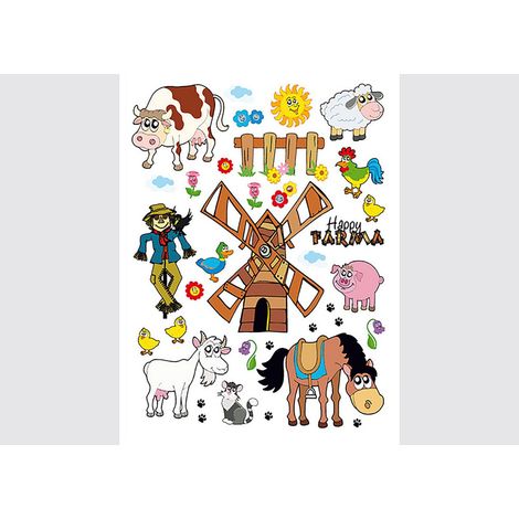Stickers - Animaux et Ferme - 1 planche 65x85 cm (1/5)