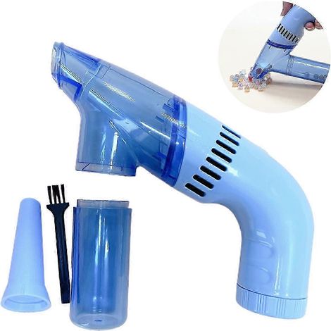 Mini aspirateur portatif pour perles, outil de ramassage rapide pour la création de bijoux, nettoyage de bureau indispensable pour les espaces de travail créatifs (bleu) (1/5)
