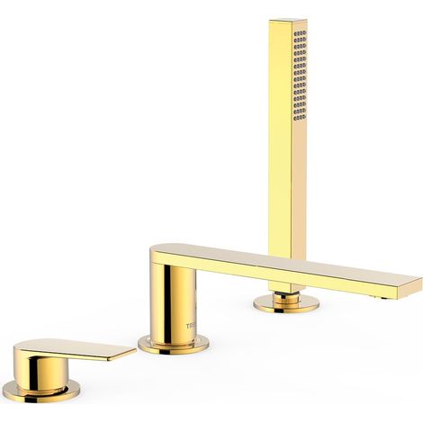 TRES 21116101OR PROJECT-TRES Grifo Monomando para Borde De Bañera Color Oro 24K - ref: 21116101OR