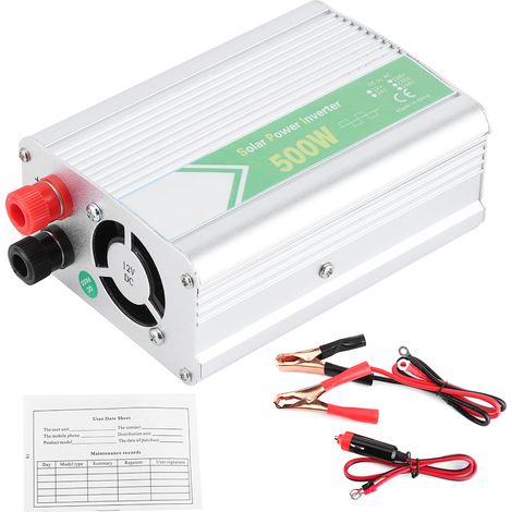 Convertisseur de tension 12V à 220V 500W intelligent, onduleur voiture avec protection multiple LED, sécurité renforcée (1/5)