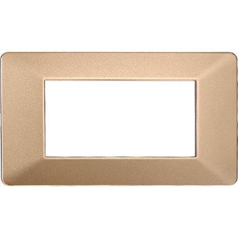 Placca compatibile Vimar Plana 4 moduli plastica colore oro Ettroit EV83411 (1/4)