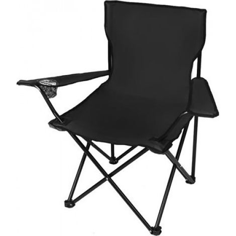 Chaise de camping - Noire - Chaise pliante - Chaise de pêche - Tabouret de pêche - Chaise de camping - Chaise pliante - Extérieur - Capacité de charge 120 kg - Chaise pliante (1/5)