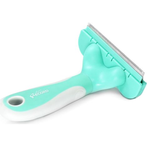 Brosse anti-poils pour chiens, autonettoyante avec poignée ergonomique antidérapante. Râteau pour chiens avec pointes en acier inoxydable. Enlèvement rapide et sûr, favorise la santé des
