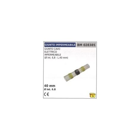Empalme cable eléctrico estanco Ø  interior 6,8 mm longitud 40 mm