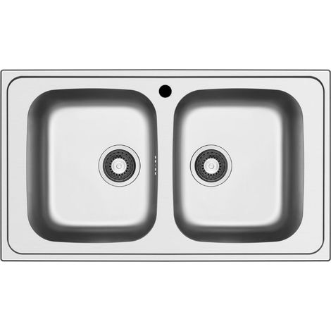 Lavello da incasso Tirreno862 in acciaio inox con doppia vasca 86x50 (1/3)