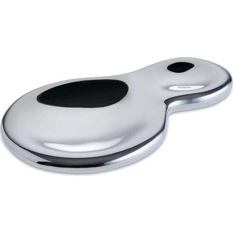 1 - Repose-cuillère - Acier Inoxydable 18/10 - Design Compact - Pour Cuillères Et Louche - Cuisine Moderne - Argent - 17x11cm (1/4)