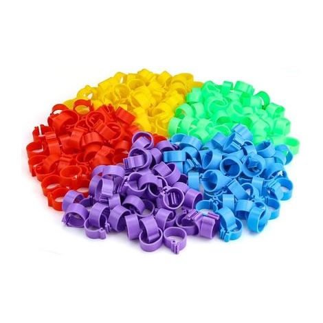 250 Anneaux De Patte, 16mm Bague Pour Volaille, PP Robuste, 5 Couleurs, Pour Poules Canards Oies (1/5)