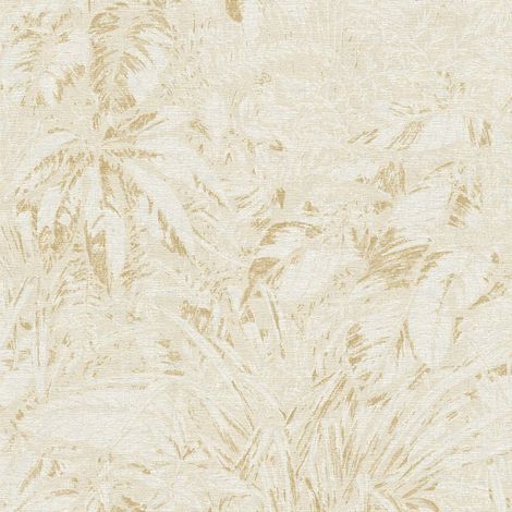 Papier peint exotique beige, feuillage B395601 (1/2)