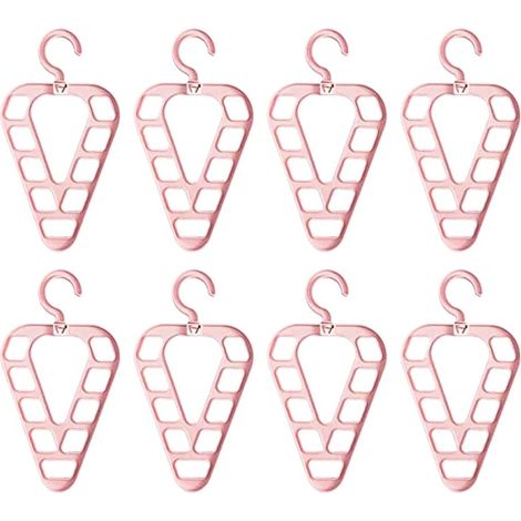 Lntyq Packung mit multifunktionalen Dreieck-Kleiderbügeln, drehbaren, rutschfesten Kleiderbügeln, geeignet zum Aufhängen aller Arten von Kleidung (Rosa) (1/5)