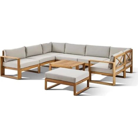 Bocarnea Levata XXL modulare Gartenlounge grau aus Leinen