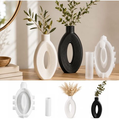 Moules en silicone, vase, plateau, moules en résine époxy, moules en silicone pour moulage, vases à faire soi-même, moules en résine (1/5)