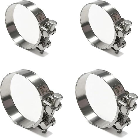 Lot de 4 colliers de serrage en acier inoxydable - Plage de (1/5)