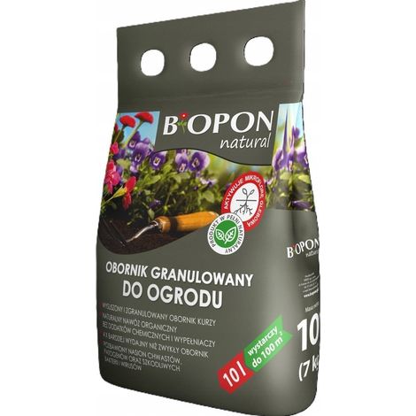 Estiércol Biopon, fertilizante natural, granulado, orgánico, 10 L