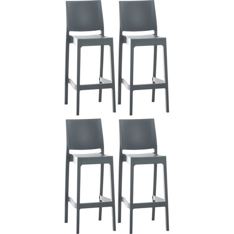 4er Set Barhocker Maya Kunststoff dunkelgrau (1/5)