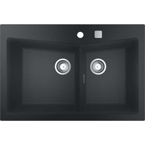 Grohe Lavelli - Lavello composito K700 con sistema di scarico, 84x56 cm, granito nero 31657AP0 (1/4)