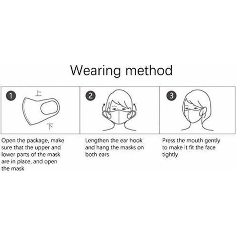 Mascherina in tessuto monostrato lavabile, 100% unisex, riutilizzabile per adulti, bambini, uomini e donne [Nero - Confezione da 10] (1/3)