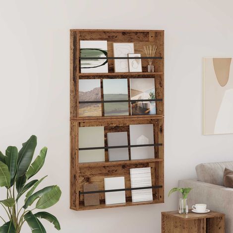 Magazinregal 2 pcs Altholz 80 x 12 x 70 cm Holzwerkstoff