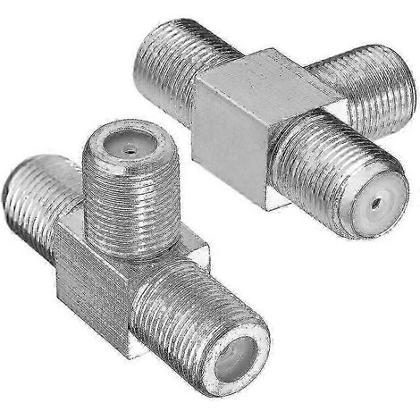 Adaptateur coaxial 3 voies type F femelle vers 2 femelles pour antenne TV/enregistreur vidéo (1/5)