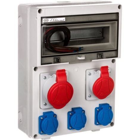 Cuadro de distribución para edificios, 12 módulos: 1x16A 5P 400V, 1x32A 5P 400V, 3x16A 2P+Z RSE-04 IP54 942091