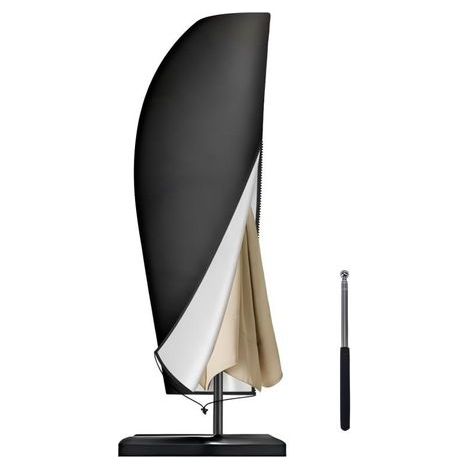Housse de parasol déporté, tissu Oxford, coupe-vent, anti-UV, indéchirable, avec tige télescopique et fermeture éclair (265 x 40/70/50 cm)