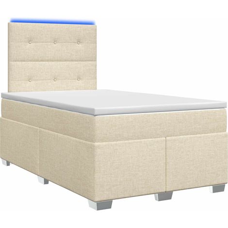 Maison Exclusive - Letto box spring con materasso Crema 120 x 200 cm Tessuto (1/5)