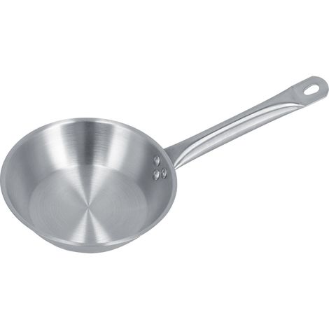 Poêle à frire en acier inoxydable, à une poignée, 20 x 5 cm, compatible avec les plaques à induction, pour la cuisine. (1/5)