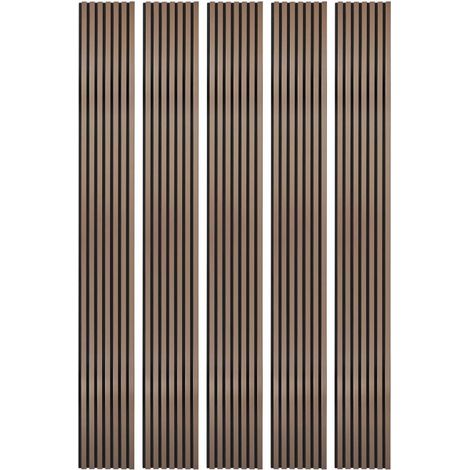 Decoon – Lot de 5 panneaux décoratifs muraux MDF 250 x 30 x 1,9 cm – Finition rose gold et feutrine acoustique – Surface 3,75 m² - BOIS 250 X
