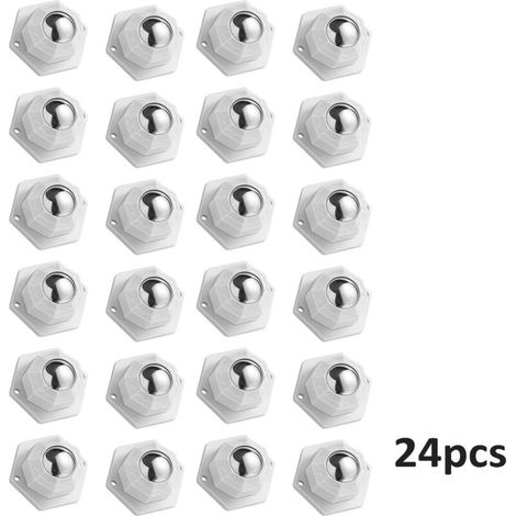 Set mit 24 kleinen Rollen, Mini-Möbelrollen, 360° drehbare, selbstklebende Minirollen, Rollen, drehbares Kugelgelenk (1/5)
