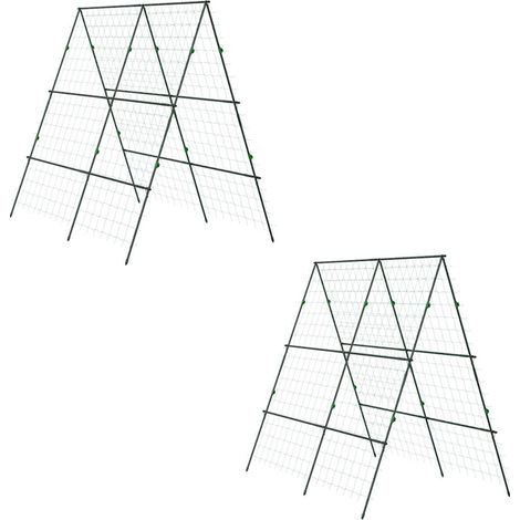 4er-Set rankgitter verstellbare Rankhilfe Pflanzengitter Spalier Pflanzengerüst mit Netz für Garten Stahlrahmen grün 180 x 100 x 180 cm